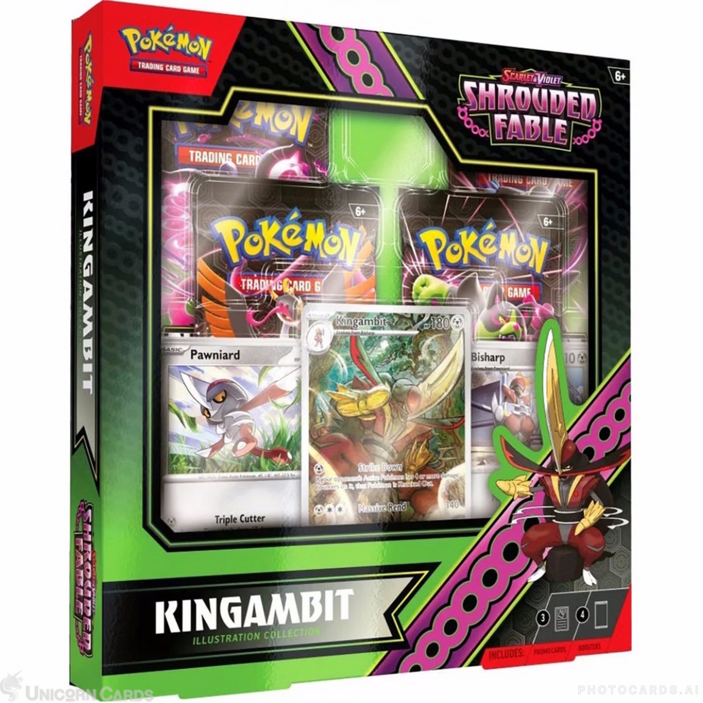 Pokemon TCG: Scarlet & Violet 6.5 Shrouded Fable Illustration Rare Collection Box - Kingambit